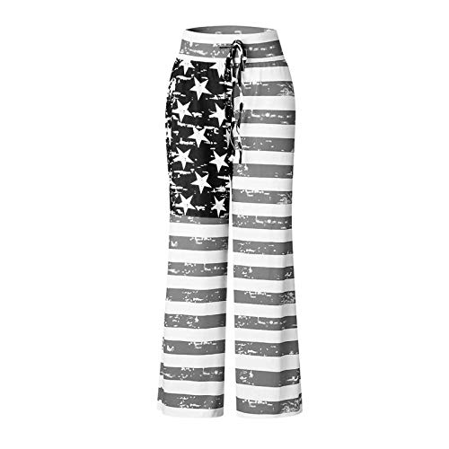 iniber Women's Comfy Pajama Pants Casual Lounge Pant Wide Leg Palazzo Stretch Drawstring Bottoms2