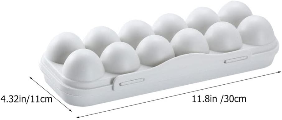 Egg Holder Container, 12 Grids Plastic Egg Storage Box Shockproof Egg Carrier Refrigerator Egg Container Tray Fridge Egg Holder Reusable Egg Carton for Home, Kitchen, Travel, Camping