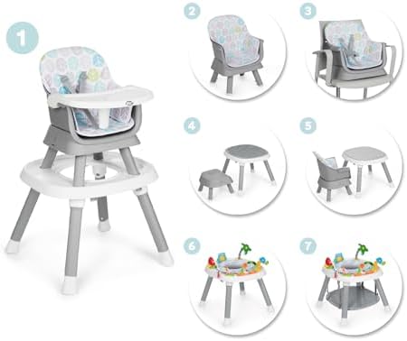 MS BabyWorld – Centro de Juegos 7 en 1 – Trona | Taburete | Silla...
