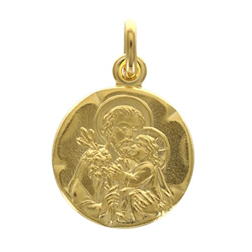 Medalla de San José Palacio del Rosario cruz chapada en oro adoración cristiana