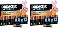 Duracell Optimum Batterien AA, 12 Stück, bis zu 200% zusätzliche Lebensdauer oder extra Power (Packung mit 2)