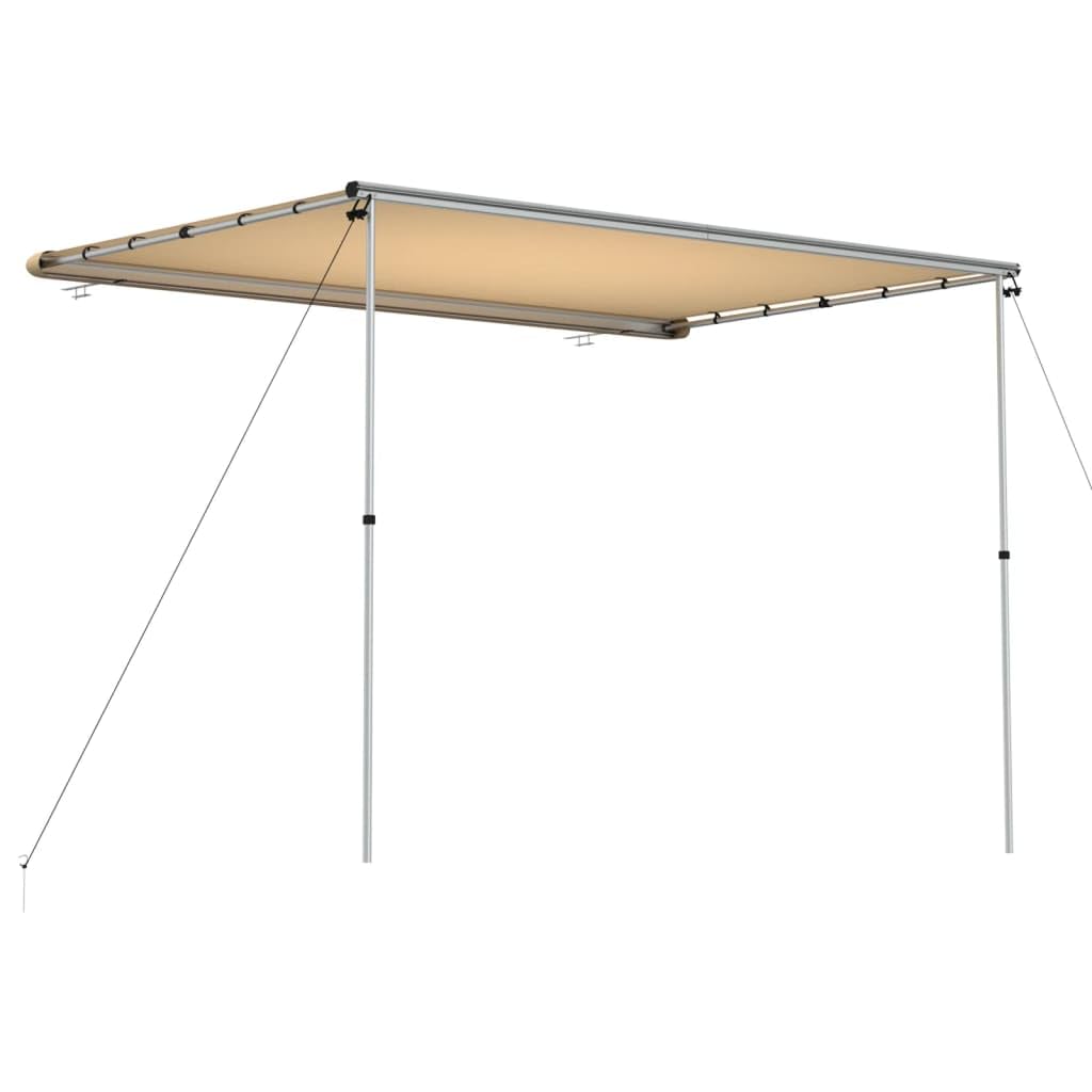 Wohnwagen-Markise beige 3 x 2 x 2,15 m aus Aluminium und Polyester, wasserdichtes Vorzelt für Camping, Outdoor, Festival, Wanderung, Trekking, mit Aufbewahrungstasche für Fahrzeugschutz