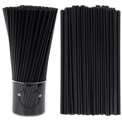 Image of Tomnk 500pcs Straws Disposable, 10.3 Inches Plastic Straws, Plastic Drinking Straws for Tumblers and Ice Coffee