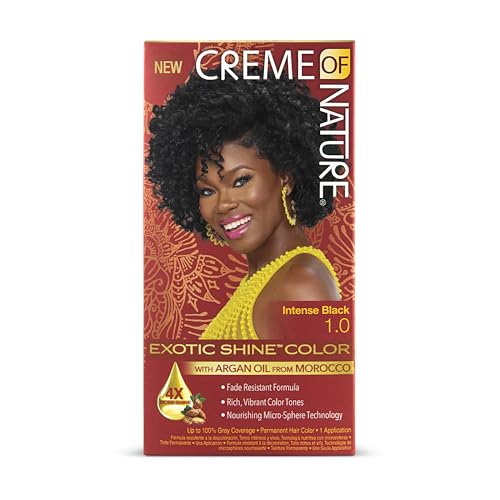 CREME OF NATURE EXOTIC SHINE COLOUR WITH ARGAN OIL FROM MOROCCO 1.0 INTENSE BLACK by Creme of Nature