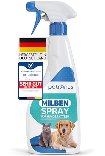 Milbenspray Hunde & Katzen, effektive Milben-Abwehr 500ml mit ätherischen Ölen - Grasmilben Spray für Hunde & Katzen, Milbenspray Hund, Milbenspray Katze - dezenter Duft, wirksam und laborgeprüft