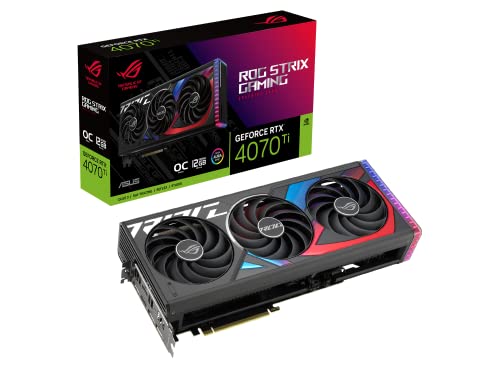 ASUS ROG Strix NVIDIA GeForce RTX 4070 Ti OC Edition Gaming Graphics Card (PCIe 4.0, 12GB GDDR6X, HDMI 2.1a, DisplayPort 1.4a), 3 Year Warranty by ASUS - Used condition - US$899.99