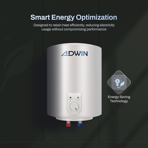 Image of ADWIN GRANDE 25L Storage Water Heater (Geyser) | Glass Lined Tank | 8 Bar High Pressure | Copper Heating Element | PUF Insulation | Hard Water Resistant | 2 Year Product & 7 Year Tank Warranty