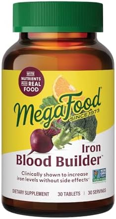 MegaFood Blood Builder Iron Supplement for Women & Men - Increase...