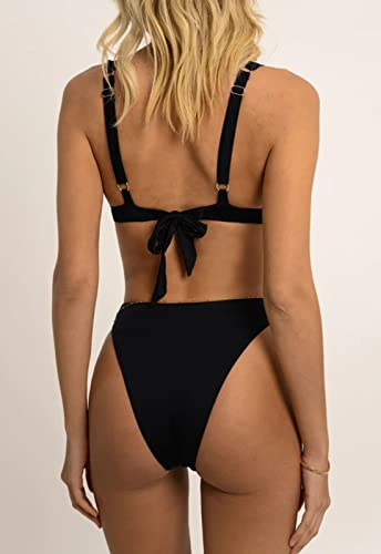 Women Sexy Brazilian Bikini Sets 2 Piece Cheeky Triangle Bikini V Neck Swimsuit high Cut Thong Bottom4