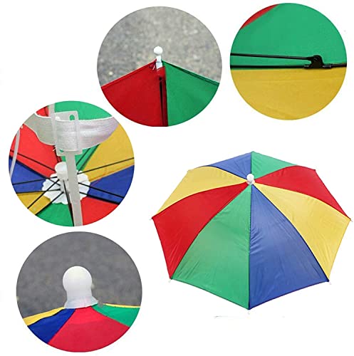 Guyuyii 4X140014 Get Ready For Versatile Protection With 4 Pc Folding Umbrella Hat - 21 Inch Diameter Head Umbrella - Adjustable For Uv Shield, Rain thumb #2