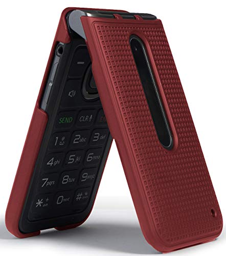 Case For Lg Classic Flip, Nakedcellphone [Metallic Red] Protective Snap-On Hard Shell Cover [Grid Texture] For Lg Classic Flip Phone L125Dl #TOP3