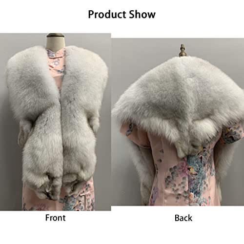 Daisha Unisex Winter Long Scarf Neck Warmer Shawl,Cold Weather Thick Warm Fox Fur Scarves,Noble Christmas New Year Gift., White, 175*30 Cm #TOP2