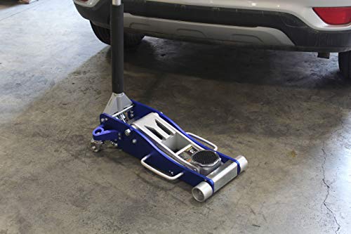 K Tool International 63099 3 Ton Xd Automotive Aluminum Service Floor Jack For Garages, Repair Shops, And Diy, 6,000 Lbs. Capacity, Hydraulic Lifting Range 3.75" - 19.25", Dual Pump, Blue/Silver #TOP2