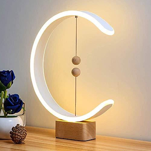 SunTop Lámpara Equilibrio Heng,Interruptor Magnético Elipse,USB Flotando En El Aire Potencia De Luz LED,Suave Noche Lámpara De Mesa Lámpara Regulable Warm Eye-El Cuidado Lámparas De Mesa