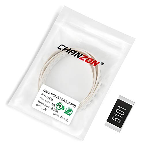 Image of Chanzon 100pcs 1206 SMD Resistor 5.1K Ω ohm 5k1 1/4W 0.25W ±1% Tolerance Thick Film 5.1KR SMT Chip Resistors Rohs Certificated