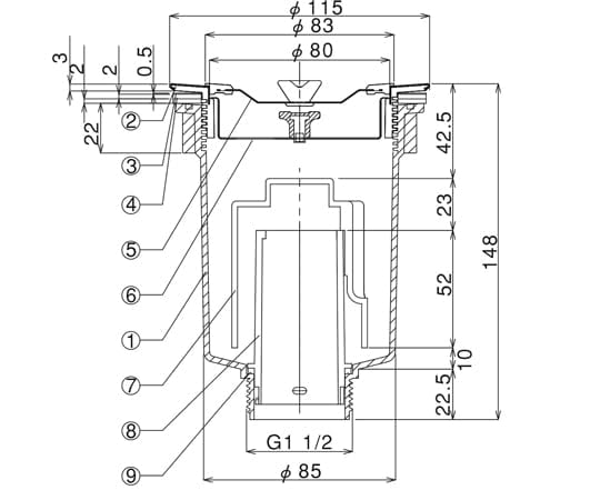 ファーマートラップロ Amazon | スギコ産業 小型排水トラップ G1-1/2ネジ A蓋仕様 TO