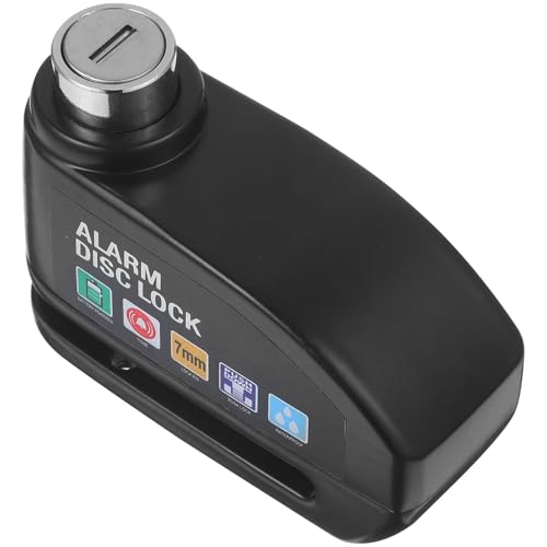 Ipetboom Candado de Freno de Disco para Motocicleta y Bicicleta Alarma Incorporada Alta Resistencia Color Negro Antirrobo para Scooters y Bicicletas de Montaña y Carretera Accesorio de