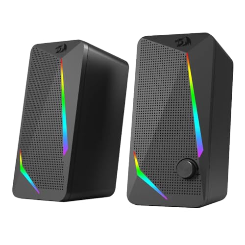 Redragon GS700 TOCCATA RGB 2.1 Gaming Speaker Subwoofer - Total Power 11W - Materials Plastic + Wooden - USB Powered+3.5mm Cable
