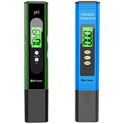 Lightswim Water Quality Tester, PH Meter with 0.01 High Accuracy Resolution, 3 in 1 TDS+EC+Temp Meter for Drinking Water,Aquarium,Pool,Spa (Black) Cover