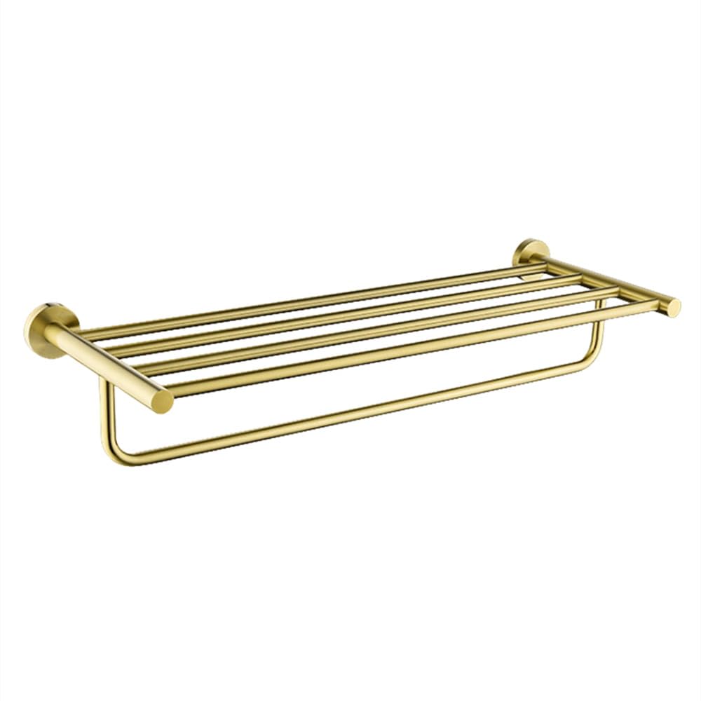 Barre à serviettes en or brossé et accessoires de bain haut de gamme