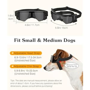   Dog-Goggles-Small-Breed-UV-Protection-Dog-Sunglasses-with-Adjustable-Strap-Windproof-Dustproof-Anti-Fog-Dog-Eye-Protection-Sunglasses-for-Small-Dogs-Outdoor-Driving-Riding-Black