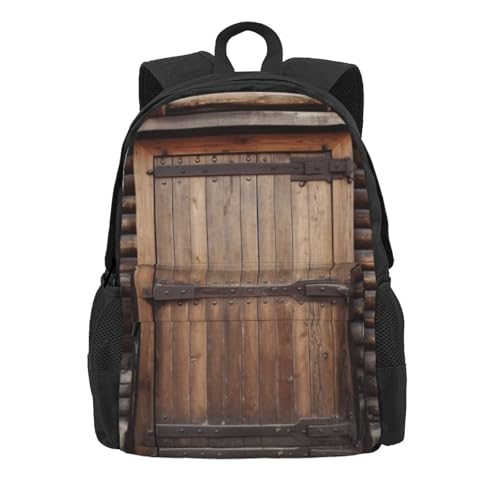 Rustic Wooden Door printed Adult backpack Travel Shoulder daypack2