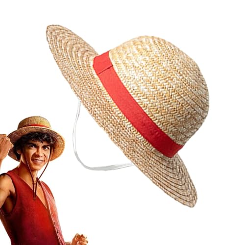 Chapeau De Paille Luffy - Accessoire De Cosplay Anime Jaune Pour Performance et Fête De Costume