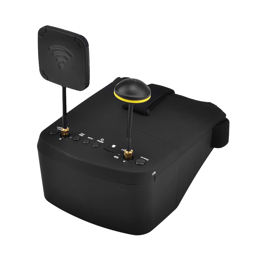 Occhiali FPV -800D 5.8G 40CH 5 Pollici 854X480 DVR Registrazione/Archiviazione Dual Antenne 2000mAh per Drone da Corsa RC Spina UE