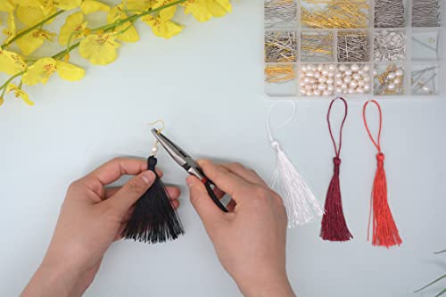 Image of Makhry 100 Pieces Bookmark Tassels 13cm /5 Inch Colorful Silky Tassels with Loop Handmade Tassels for Crafts Jewelry Making DIY Art Projects School Supply 10 Colors((Mixed 2 Dark)