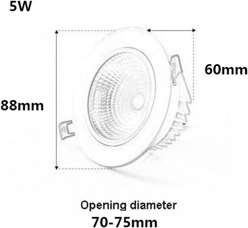 (12 Pack 5W,7W,12W LED Recessed Lighting Ceiling Lights Aluminum Wood Grain LED Can Lights COB Aluminum Spotlight Recessed Light Fixturesfor Restaurant Entrance