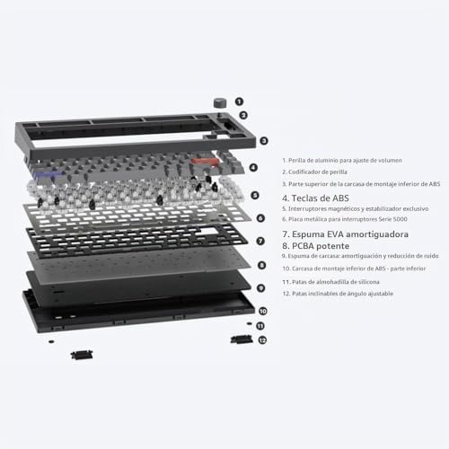 Teclado compacto 82 teclas con perilla DrunkDeer A75 para optimizar espacio en escritorios gaming 4