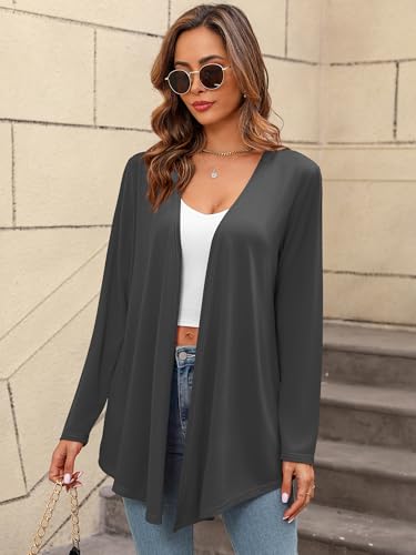 Image of Women's Lightweight Open Front Cardigans Casual Soft Drape Spring Summer Fall Cardigan S-3XL