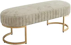 Banco Recamier Bella com Pés de Aço Bege
