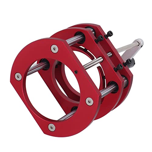 Miniatura 7 de ViaGasaFamido Router Lift 4 Jaw Lifting Jack Plataforma de sujeción Sistema de elevación de mesa de enrutador (rojo)