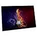 3dRose Electric Guitar Half Water Half Fire Rock Music with... - Desk Pad Place Mats (dpd-254420-1)