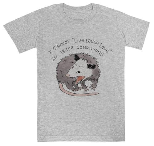 Opossum Live Laugh Love Camiseta De Manga Corta Gris Kids tee