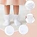 Topbuti 2 Pairs Toddler Girls Ruffle Dress Socks Double Lace Turn Cuff Frilly Princess Socks Cotton Crew Socks for Baby Girls (Large, White)