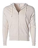 Global Blank Men’s French Terry Jacket Zip Up Sweatshirt Fleece Hoodie Sweater Oatmeal Heather