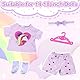5 Stück Kleidung Outfits für 14-18 Zoll Baby Puppen, 35-43cm Baby Puppenkleidung Outfits1 Kurzarm 1 Shorts 1 Stirnband mit Schleife 1 Kleiderbügel 1 Paar Socken Geburtstagsgeschenk für Mädchen