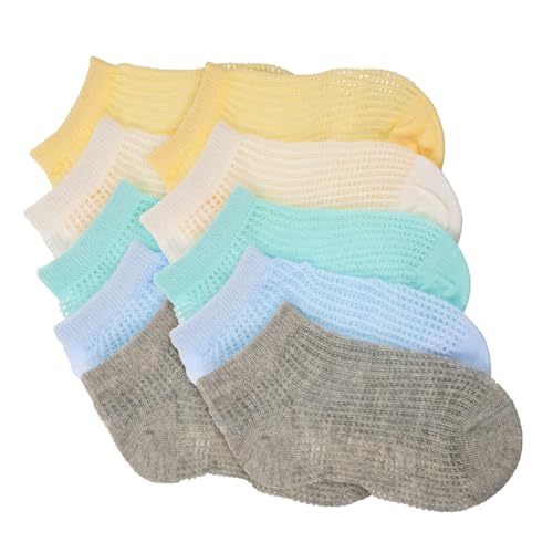 TENDYCOCO 5 Pairs Summer Ankle Socks Ultra Thin Breathable Mesh Low Cut No Show Socks for 1 3 Years Assorted Colors