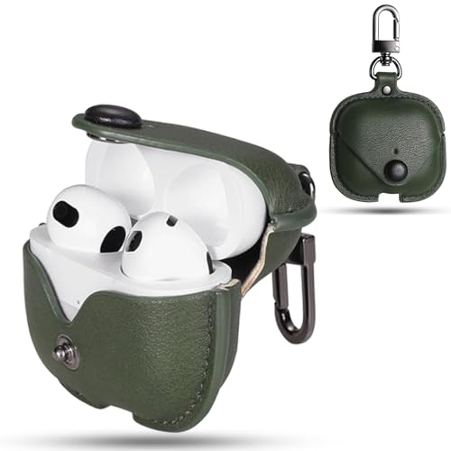 For airpods3 �P�[�X �v�yESEENN�z�Ή� airpods 3 PU�v �C�^���A�����U�[ �� �S�ʕی� �����h�~ �ϏՌ� �L�Y�h�~������h���i�L�[�z���_�[�t���j�[�d�֗� �����[�d�\ LED���C�g�� ���C�����X�[�d�Ή� (�O���[��)