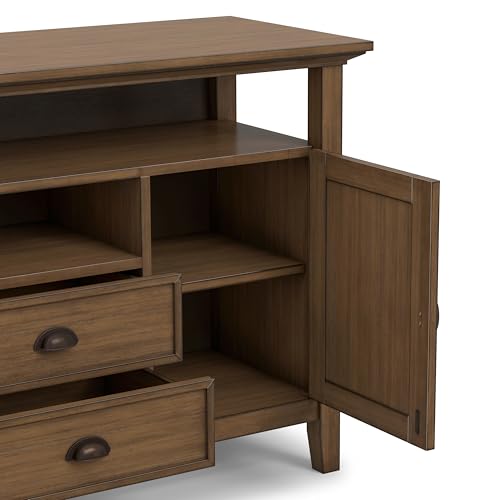SIMPLIHOME Redmond TV Stand - 54 inch Wide Solid Wood Tall Media Console in Rustic Natural Aged Brown, Transitional Entertainment Center for Living Room for TVs up to 60 Inches with Cable Management by SIMPLIHOME - Image 8
