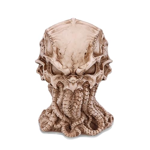 Zagxuade Cthulhu Skull Statue, Sea God Figurine, 6" White