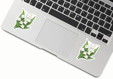 (3Pcs) Cat Flower Stickers - Cute Cat Kawaii Sticker - Lily of The Valley Sticker - Cats Lover Gift - Cats Mom - Book Laptop Water Bottles Waterproof Decal image 3