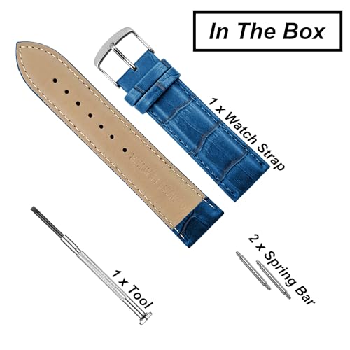 Image of DBLACK ''HIKRO'' Leather Watch Strap, Bamboo Design Full Padded Watch Belt / / For 18mm, 20mm, 22mm, 24mm, or 26mm Watch Band (Choose Your Size & Color)