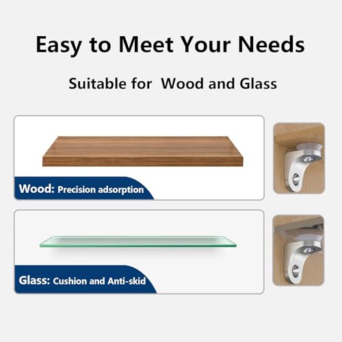 Image of 10 Pieces Heavy Duty Shelf Support, Mounting Brace Fixing Glass Wood Shelf Bracket, Shelf Pegs Shelf Brackets for Kitchen Cabinet Book Shelves, Round Bracket Pins