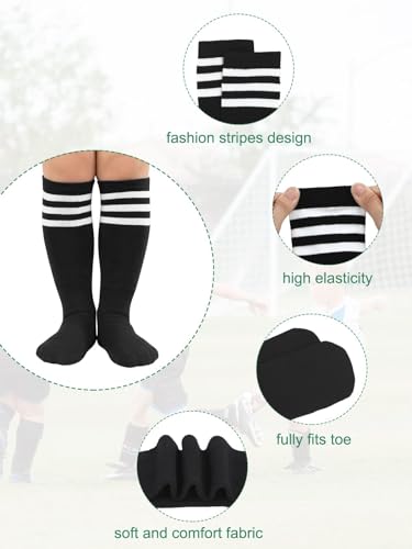 Komorebi Kids Soccer Socks Toddler Soccer Socks Kids Socks Toddler Knee High Socks 1 Pack Blue White4