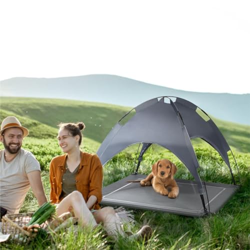 SOARS Hundeliege, Hundebett mit Baldachin abnehmbar, erhöhtes Hundesofa, Haustierbett, Katzenliege, Katzenbett für Indoor & Outdoor (90 x 81 x 86cm)