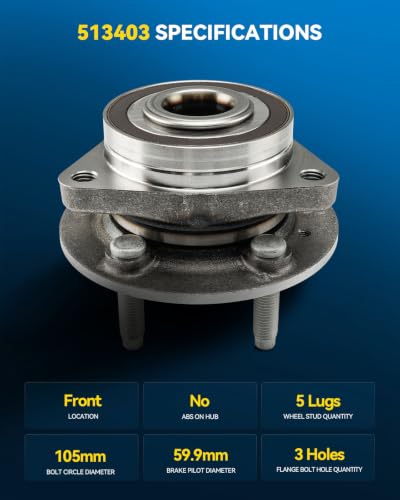 Image of PHILTOP 513403 x2 Front Wheel Bearing Hub Assembly for Chevy Volt, Bolt EV