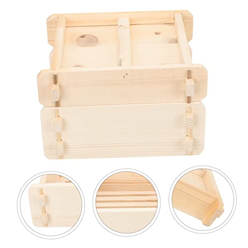Toyvian 1 Conjunto De De Madeira Quadrado Ferramenta Quadrada De Legumes De Dim Sum Cesto De Vapor D